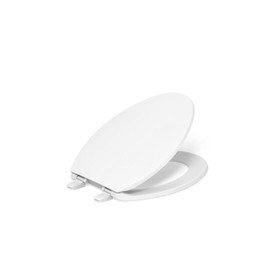 KOHLER K-4774-0 Brevia Elongated White Toilet Seat with Quick-Release Hinges And Quick-Attach Hardware For Easy Clean, White