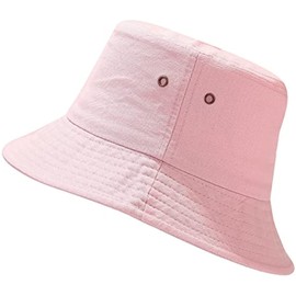 DRESHOW Fishing Hat, Sun Hat, Outdoor Foldable Summer Hat, Bucket Hat, Beach Hat for Men and Women, Solid colour pink