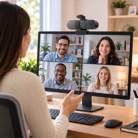 1080P USB Webcam for Video Calls – Autofocus Camera with Dual Microphones for Online Meetings, Home Office and Streaming