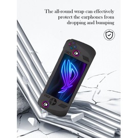 Silicone Case for ASUS ROG Ally X 2024 New Soft Silicone Anti-Fall Shockproof Protective Kids Friendly for Rog Ally X Gaming Console Accessories (Black)