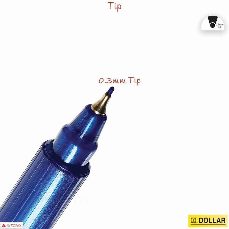 Fineliner Pens, BLUE, Pack of 10, Extra Fine Point (0.3mm),
