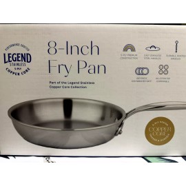 Legend 8" Copper Core 5 ply Stainless Steel Frying Pan | Professional Home Chef