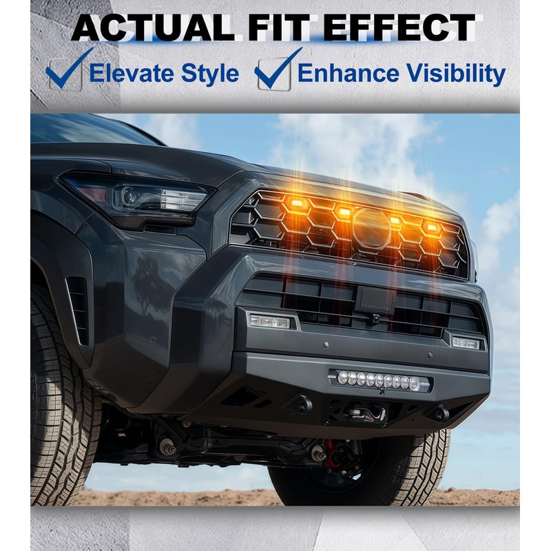 Direct-Snap LED Grill Lights for 2025 2026 Toyota 4Runner Raptor