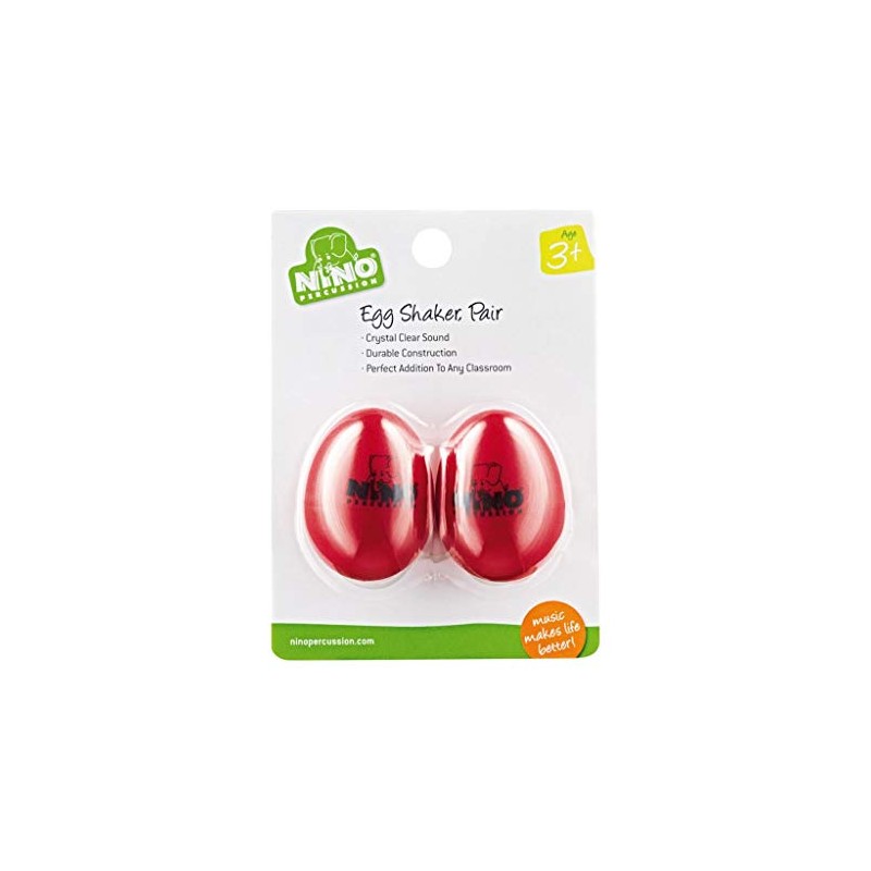 Nino Plastic Egg Shaker Pairs Red
