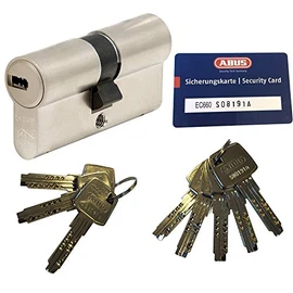 ABUS EC660 Profile Double Cylinder Length 35/45 (80 mm) (A/B) with 8 Keys with Security Card...