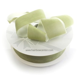 2" Velvet Ribbon Rustic Sage 5 Yards HairBow Center