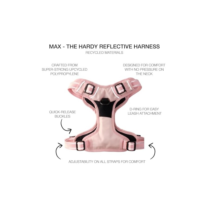 pet passion MAX - El arnés Reflectante Resistente, Rosa, pequeño