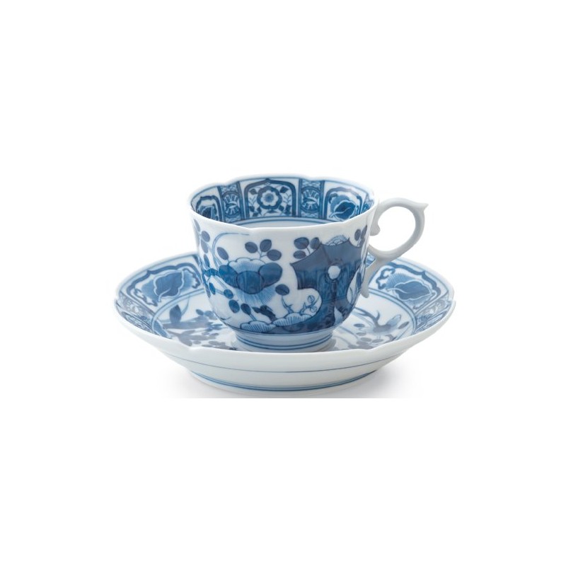 Arita Ware S-3182 Shobido Main Store Sometsuke Furyo Hand Coffee