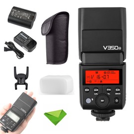 GODOX V350N TTL Flash for Nikon 1/8000s GN36 HSS 0.1s-1.7s Recycle Time w/2000mAH Battery 500 Times Full Power Flash for Nikon D500 D3100 D3200 D3300 D3400 D5300 D5600 D7100 D7200 D7500 (V350-N)