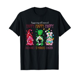 Funny Happy Valentines St Patrick Easter Happy Holiday Gnome T-Shirt