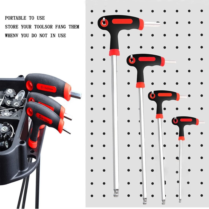 KEWAYO 3 PCS T-Handle Allen Wrench Set 4mm、 5mm 、6mm