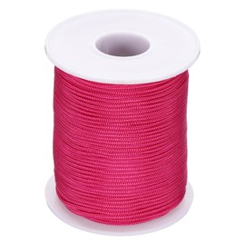 PATIKIL Nylon Cord 1.5mm x 55 Yards, Bracelet String Braided Nylon Thread Chinese Knotting Cord for Jewelry Making Beading Necklaces Blind Wind Chimes, Pink
