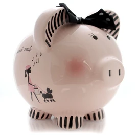 Child to Cherish Ceramic Piggy Bank for Girls, Miss Madeleine'