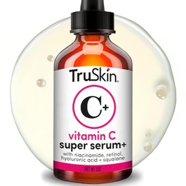 TruSkin Super suero de vitamina C – niacinamida, retinol, ácido hialurónico y escualano – Suero antienvejecimiento todo en uno para la cara – Mejora la apariencia de manchas oscuras, firmeza para una