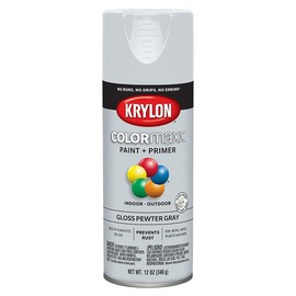 Krylon 6-Pack of 12 oz K05531007 COLORmaxx Pewter Gray Paint & Primer Spray Paint, Gloss