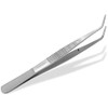 Gebogene Pinzette, 13 cm, mit Innenzahnung, rostfreier Edelstahl