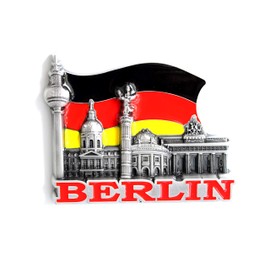 Designo Berlin (Germany) - 3D Metal Fridge Magnet for Kitchen Refrigerator - Unique Stylish Design Holiday Souvenir Gift,Small