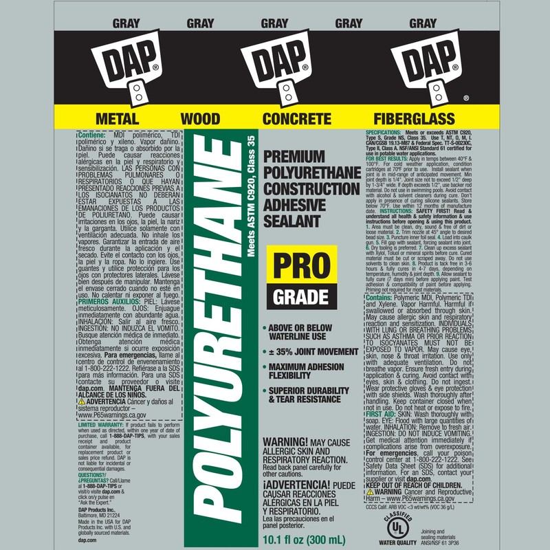 Sealant, 10.1 oz, Gray