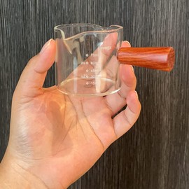 Espresso Measuring Cups with Handle 2.5oz Espresso Shot Glass Double Spouts Barista Accessories Small Borosilicate Glass Cups for Coffee Honey Milk