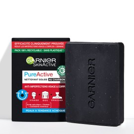 Garnier Pure Active - Solid Cleaner - Charcoal and Salicylic Acid - Against Impurities - 100g