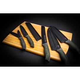 Mundial Stainless Steel, Set of 5 Black Kitchen Knives with Plastic Protectors, Ideal for All Cutting, Slicing, and Chopping Needs, Sleek Black Blades with Comfortable Ergonomic Handles