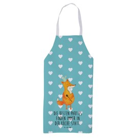 Mr. & Mrs. Panda Cooking Apron Fox Chef Gift Party Saying Hunger Baking Apron Chef BBQ Apron Men Cooking Aprons for Men Dinner BBQ Apron for Men Bakers Kitchen Decoration, turquoise