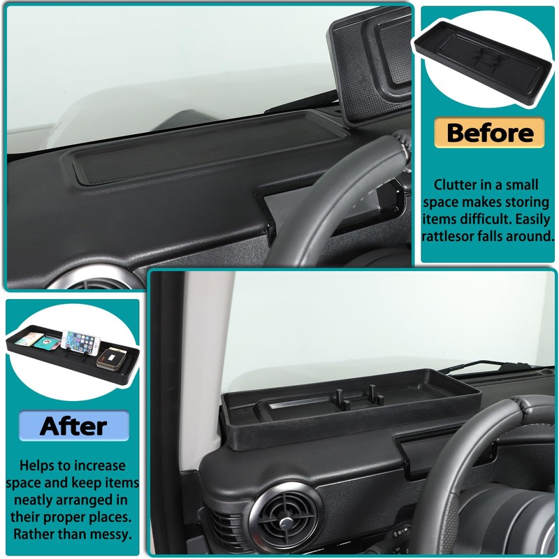 Hudiriy Auto Dashboard Storage Box Organizer Holder Tray Compatible with