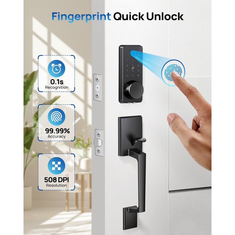 LOCTIAN Smart Fingerprint Door Lock Set with APP Control –