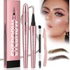 Eyebrow Pencil, Waterproof and Sweatproof Eyebrow Pencil, 2-in-1 Eyebrow Pencil