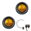 Pair of 2" Round - Amber LED Side Markers w/2