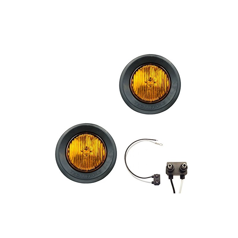 Pair of 2" Round - Amber LED Side Markers w/2
