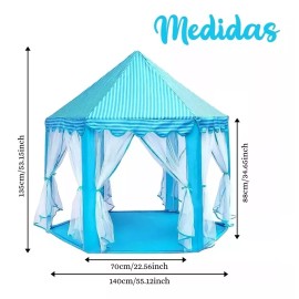 RIVERSOFY  Castillo Azul Princesa Fácil De Armar Casa De Campaña Niños