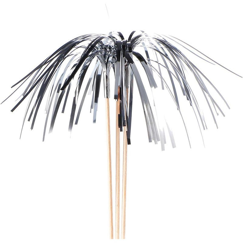 200Pcs Firework Cocktail Picks, BetterJonny Creative Foil Frills Firework Picks