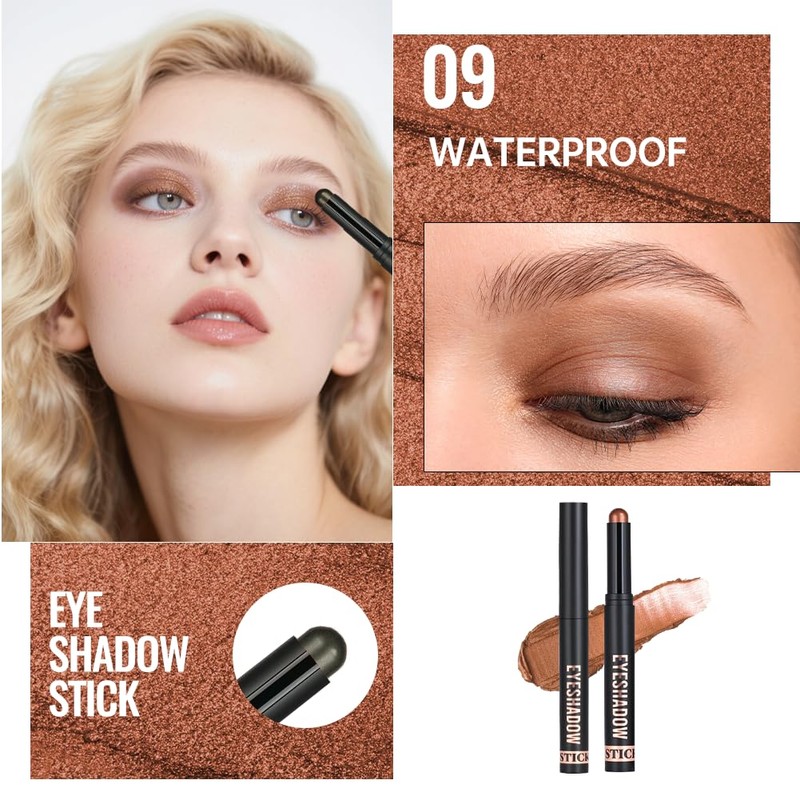 ALIIP Eyeshadow Stick, Creamy Eyeshadow Stick, Eyeshadow Pen, Shimmer Eyeshadow