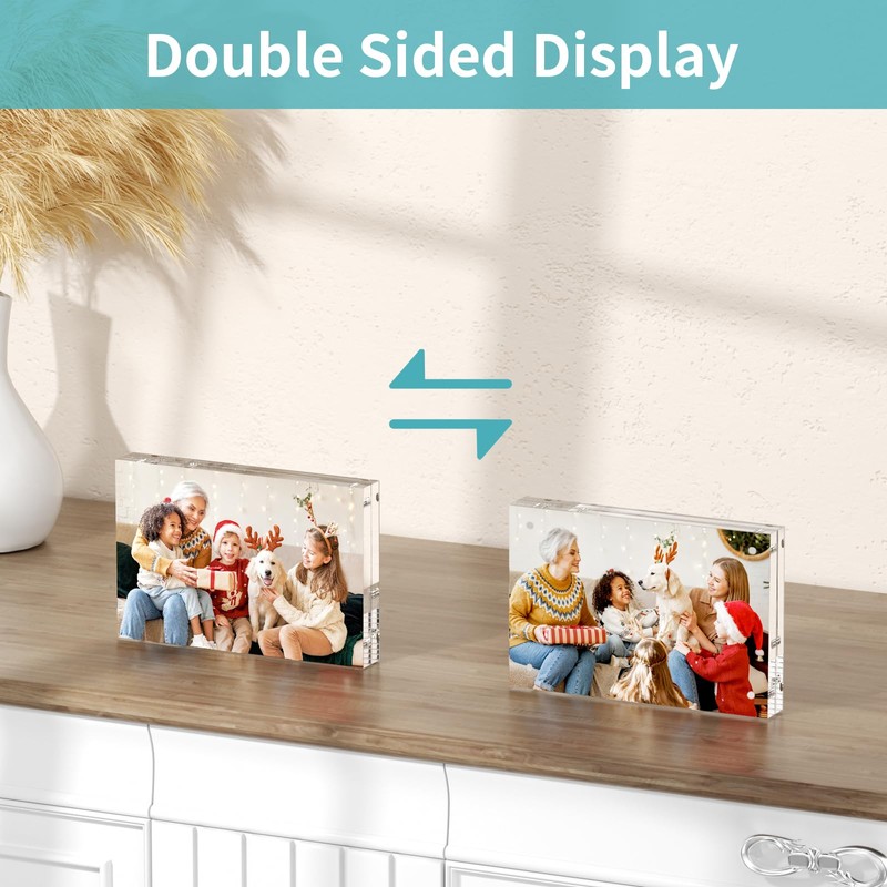 HIIMIEI Acrylic Picture Frame, 10 x 15 cm, Magnetic Double-Sided