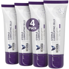 Medcosa Medcosa Sterile Lube | Surgical Lube | Bacteriostatic | Water Based Lubricating Jelly | Medical Lubricant [4 x 82g] Flip Top Tube