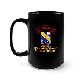 Black Mug 15oz - Army - C Co 52nd Infantry - Patrol Dog - Ready Rifles