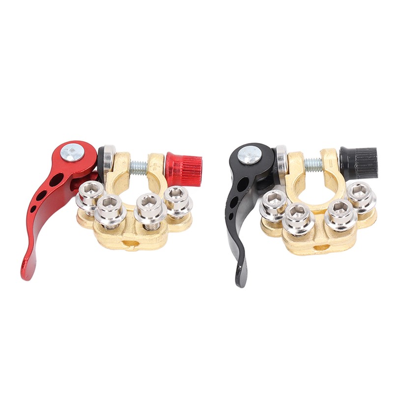 2Pcs Battery Terminal Connectors Car Disconnect 4 Way Positive Negative