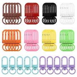 50 Pcs Swivel Snap Hooks with Key Rings, Colorful Premium Metal Swivel Lobster Claw Clasps Snap Hooks Heavy Duty, Key Chain Clip Hooks with Key Rings for Keychain Lanyard Making, Purse Hardware