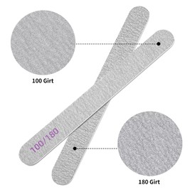VTECHOLOGY 25 Pcs 100/180 Grit Nail Files Double Sided Emery Boards Coarse and Medium Nail File for Acrylic Nails and Natural Nails
