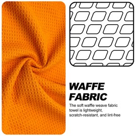 MAGOLFIN Small Magnetic Golf Towel with Clip, Microfiber Waffle Design - Industrial Strength Magnet for Glof Balls, Golf Bags, Carts Clubs - Orange