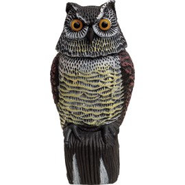 St Helens Home & Garden Life-Sized Decoy Owl with Rotating Head - Bird and Small Mammal Scaring Device