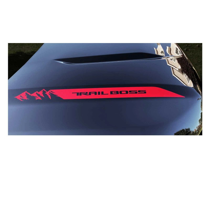 EmblemsPlus Chevy Silverado Red Trail Boss Mountain Hood Decals 2019-2025