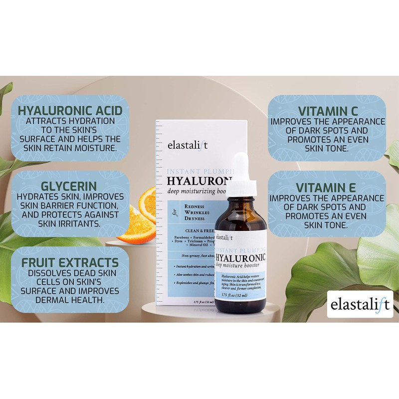 Elastalift Hyaluronic Acid Facial Serum - Hydrating, Firming, & Plumping