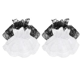 Coollooda Lace (2 Piece Set) Sleeve Lolita, Sleeve Closure, Fake Cuffs, Arm Ornament, Cute, Stylish, Layered, Fluffy, Coming-of-Age Ceremonies, Parties, Weddings, Women's, Replacement Sleeves (Black +