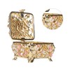 Peacock Trinket Boxes Hand Painted Finish Exquisite Beautiful Rhinestones Hinged