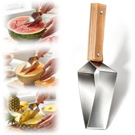 Rebanador Sandía Acero Inoxidable 2026, Cortador Melón Frutas, Sandía Cantalupo Manzanas Picnic (1, Acero inoxidable, 9.25inX1.96in)