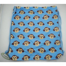 Four Peas Monkey Drawstring Bag Blue Girl's Bag New with Tags