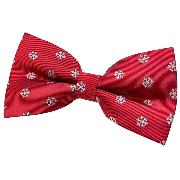 Retreez Men Woven Pre-tied Bow Tie Snowflake Christmas 13 cm