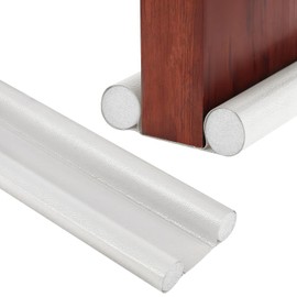 UTXN 37"/96cm Door Draught Excluder, Double Sided Door Draught Excluder, Draught Excluder for Doors, Sealing Strips, Doors, Adjustable Soundproof Draught Excluder for Bottom (White)